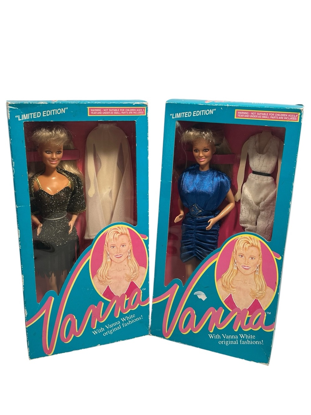 Vanna White Dolls Lot of 2 Limited Edition 1990 HSN In Box